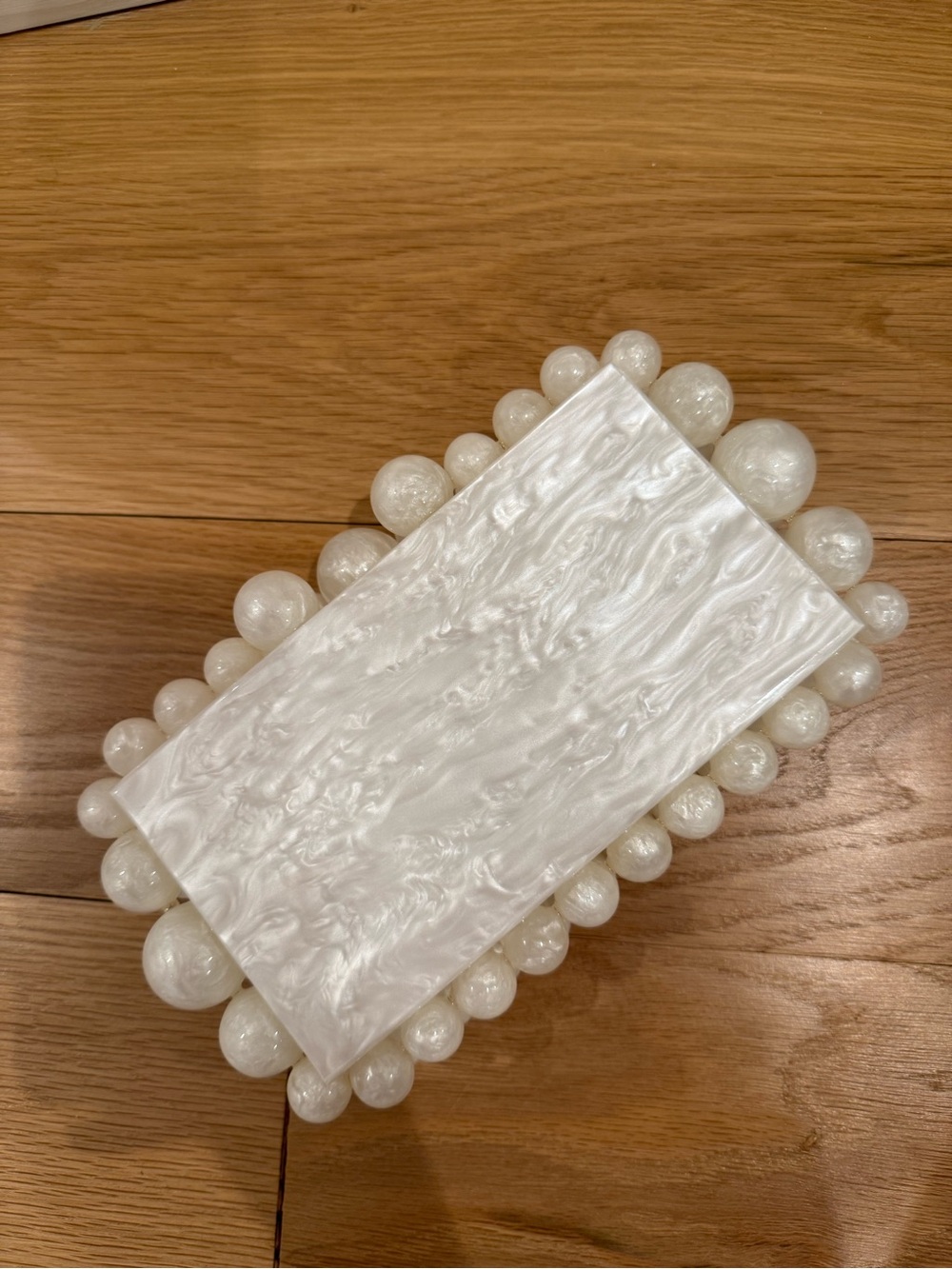 cult gaia Pearl White Bubble Acrylic Clutch